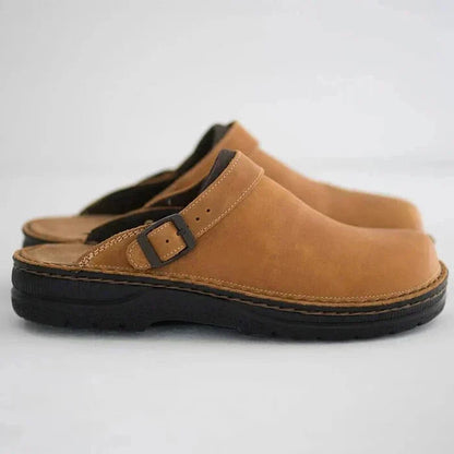 Michael | Comfortable Leather Mules for Men with Orthopedic Support