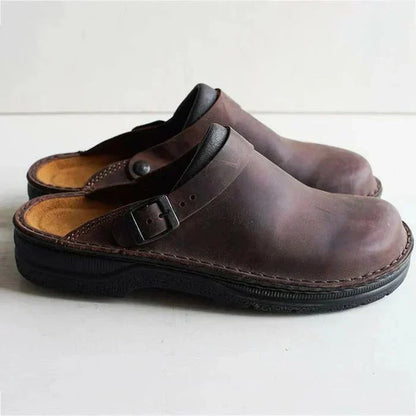 Michael | Comfortable Leather Mules for Men with Orthopedic Support