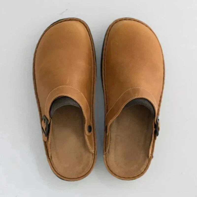 Michael | Comfortable Leather Mules for Men with Orthopedic Support