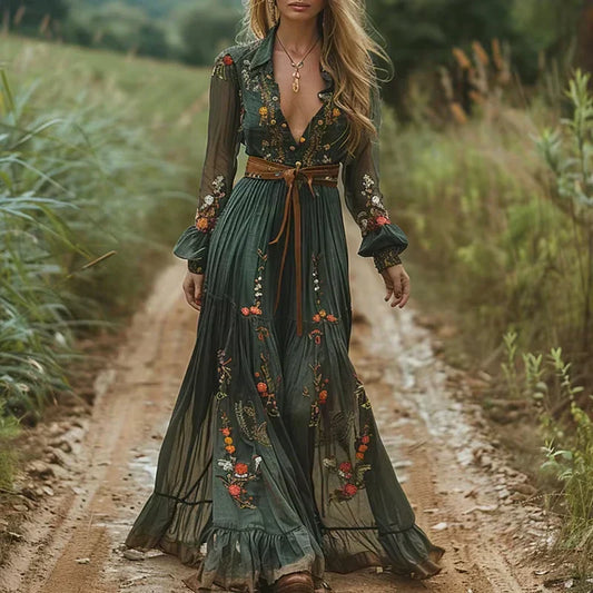 Sydney | Women’s Summer Boho Ruffled Maxi Dress