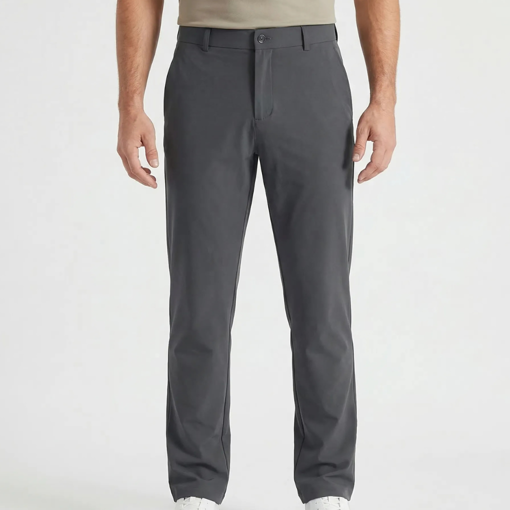 Comfortable Golf Trousers for Men with Flat Front Slim Straight Stretch Performance Style