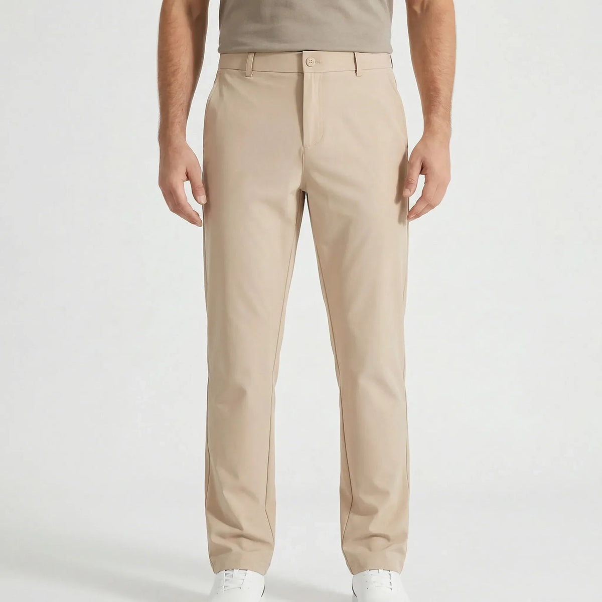 Comfortable Golf Trousers for Men with Flat Front Slim Straight Stretch Performance Style