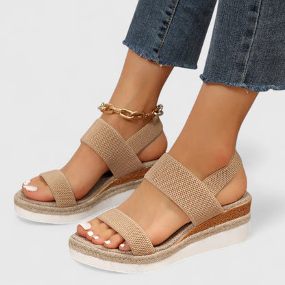 Comfortable Orthopedic Sandals for Women with Elastic Strap Espadrille Wedge Platform Style