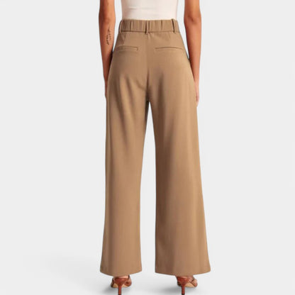 Elegant Tailored Dress Pants for Women with High Waisted Wide Leg Pocket Detail Relaxed Style