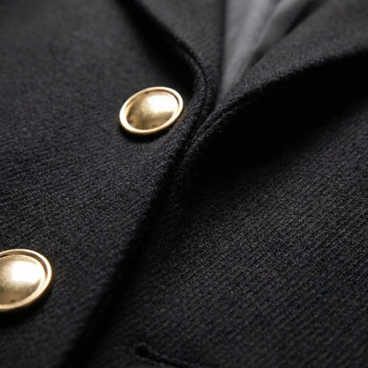 Cozy Wool Long Overcoat for Men with Notched Lapel Long Sleeve Button Front Tailored Winter Style
