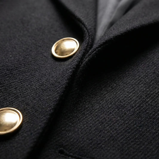 Cozy Wool Long Overcoat for Men with Notched Lapel Long Sleeve Button Front Tailored Winter Style