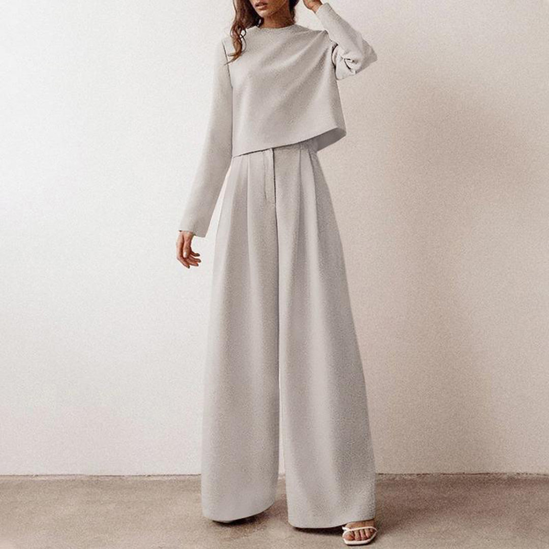 Celeste | Elegant Two Piece Outfit Set for Women with Wide Leg Pants