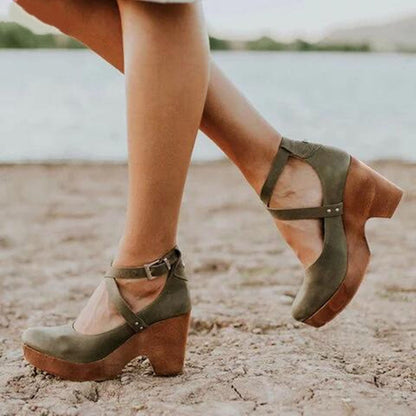 Aria | Women Elegant Closed Toe Wedge Heels