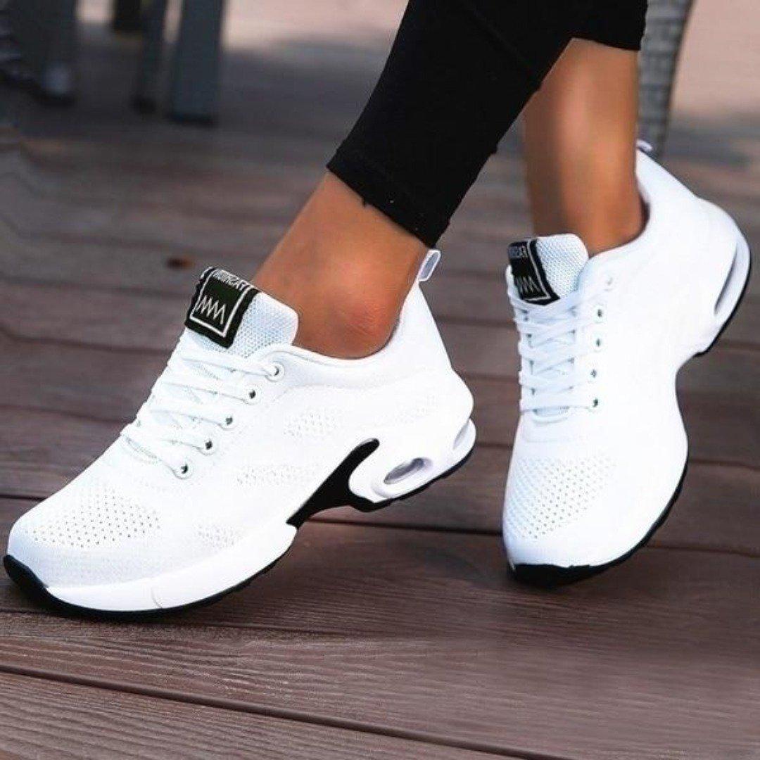 Comfortable Sneakers for Women with Lace Up Breathable Mesh Athletic Running Style
