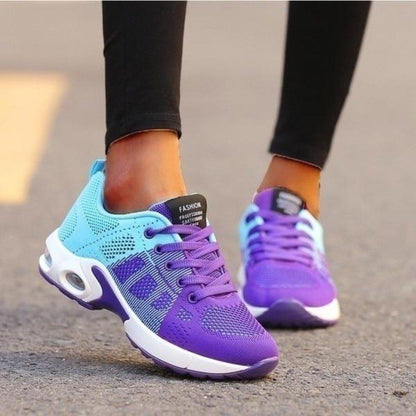 Comfortable Sneakers for Women with Lace Up Breathable Mesh Athletic Running Style