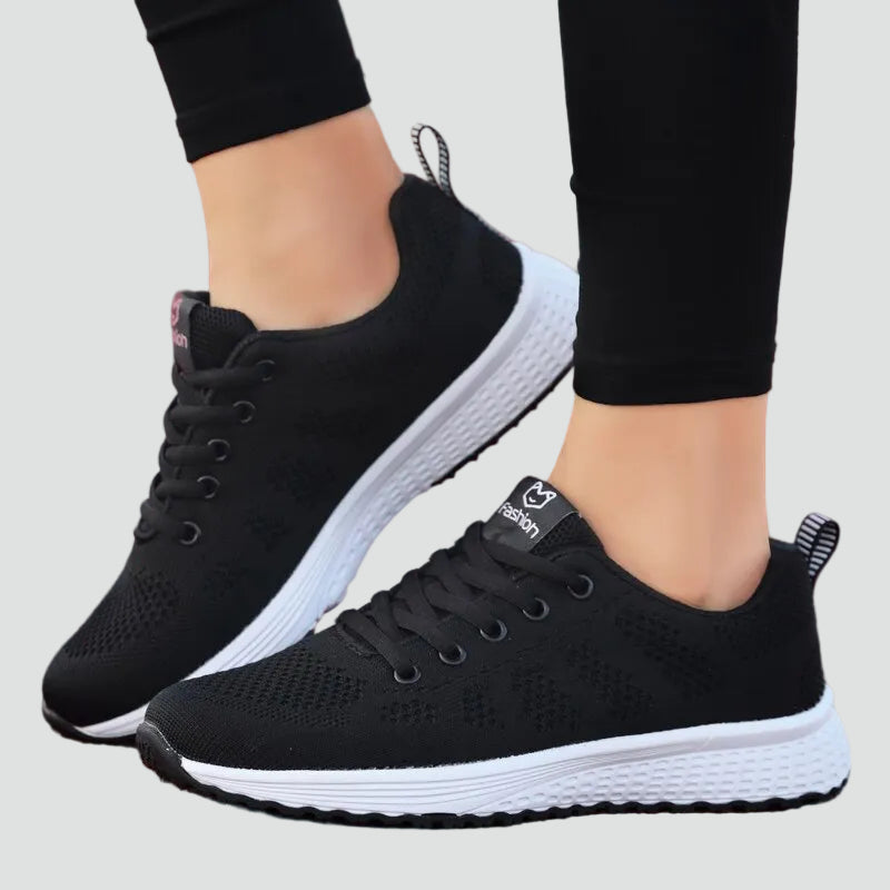 Comfortable Orthopedic Sneakers for Women with Lace Up Breathable Knit Lightweight Running Style