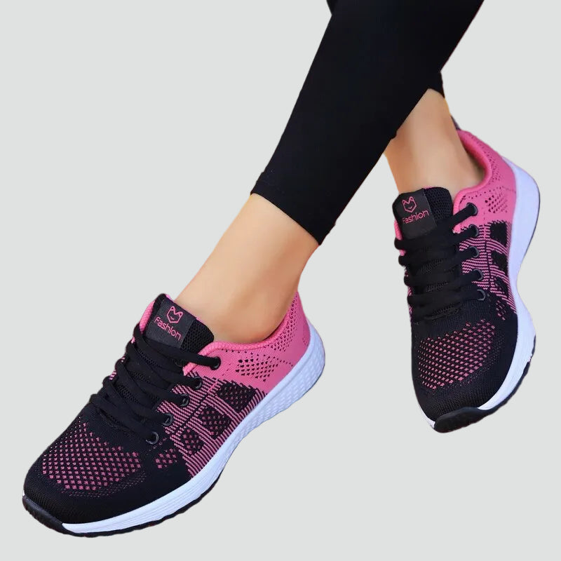Comfortable Orthopedic Sneakers for Women with Lace Up Breathable Knit Lightweight Running Style