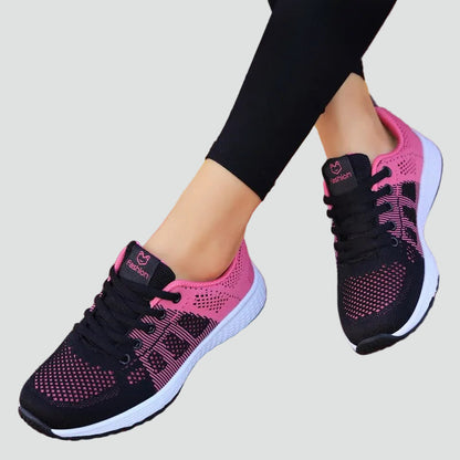 Comfortable Orthopedic Sneakers for Women with Lace Up Breathable Knit Lightweight Running Style