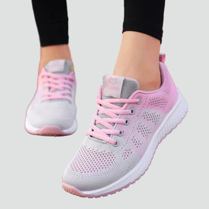 Comfortable Orthopedic Sneakers for Women with Lace Up Breathable Knit Lightweight Running Style