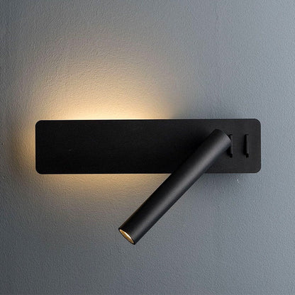 Reading Wall Lamp Rotatable LED Spotlight Bedside Adjustable Dual-Switch Sconce Wall Light