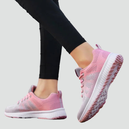 Comfortable Orthopedic Sneakers for Women with Lace Up Breathable Knit Lightweight Running Style