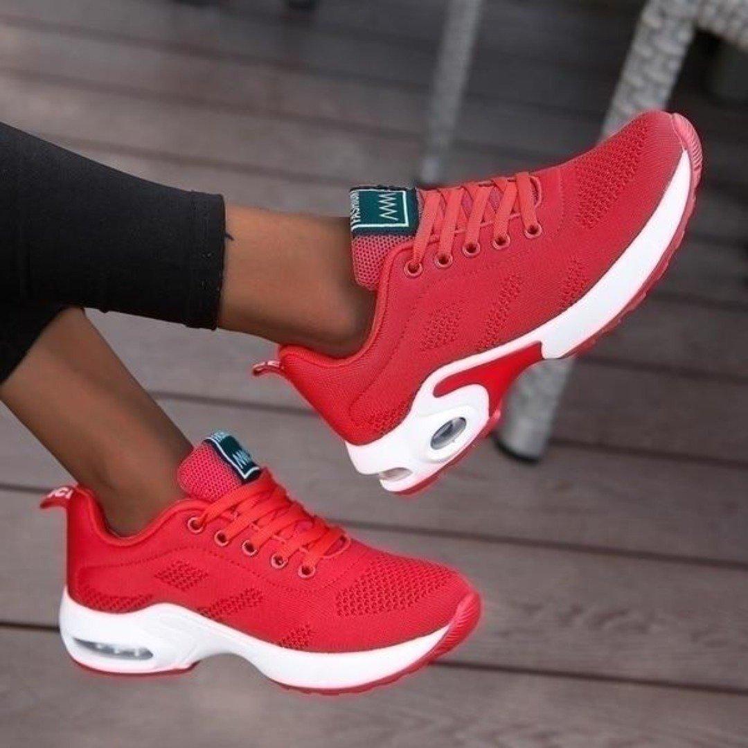 Comfortable Sneakers for Women with Lace Up Breathable Mesh Athletic Running Style