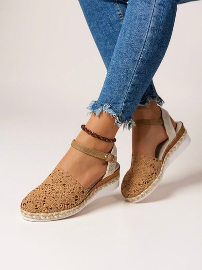Mia | Effortless Boho Wedge Espadrille Ankle Strap Sandals