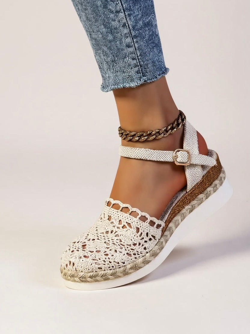 Mia | Effortless Boho Wedge Espadrille Ankle Strap Sandals