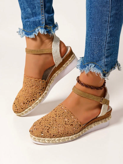 Mia | Effortless Boho Wedge Espadrille Ankle Strap Sandals