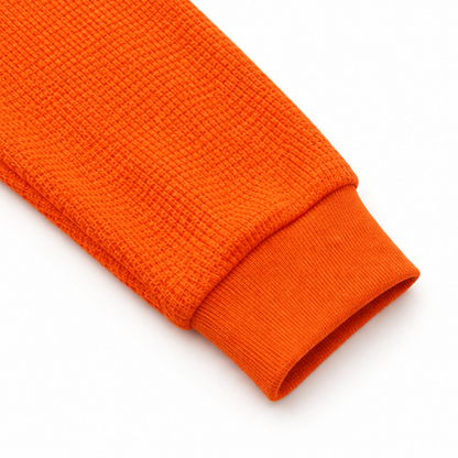 Comfortable Waffle Knit Henley Top for Women with Round Neck Long Sleeve Oversized Fall Style