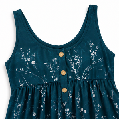 Effortless Floral Maxi Dress for Women with Scoop Neck Sleeveless Button Front Flowing Fall Style