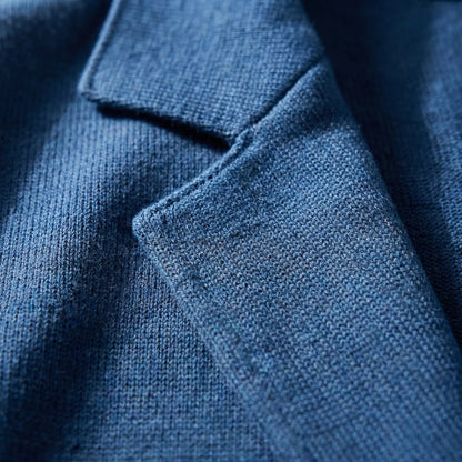 Chic Knit Blazer for Men with Notch Lapel Long Sleeve Two Button Patch Pocket Casual Style