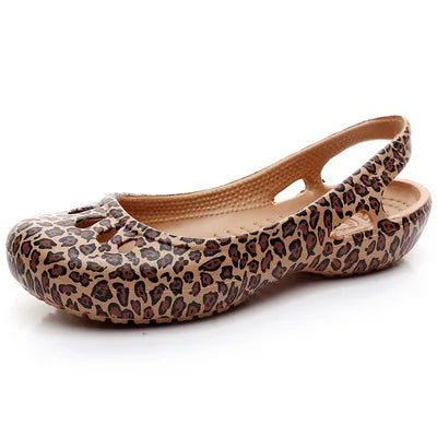 Comfortable Sandals for Women with Waterproof Jelly Flat Cut-Out Slide Design