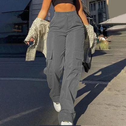 Effortless Cargo Pants for Women with High Waist Wide Leg Multi Pocket Relaxed Style