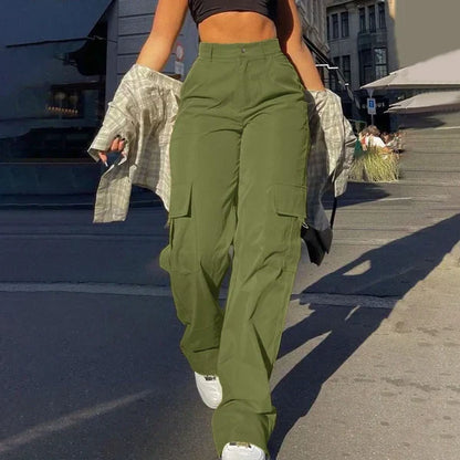 Effortless Cargo Pants for Women with High Waist Wide Leg Multi Pocket Relaxed Style