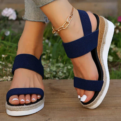 Comfortable Orthopedic Sandals for Women with Chunky Chain Strap Espadrille Platform Style