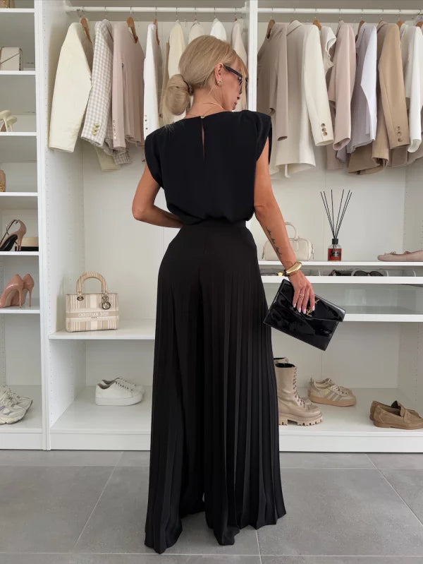 Simone | Elegant Two Piece Outfit Set for Women with Wide Leg Pants