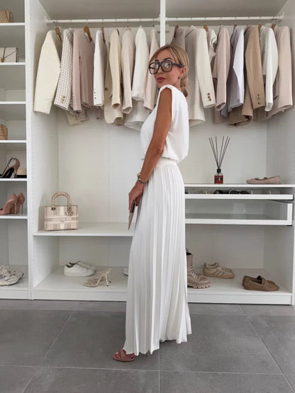 Simone | Elegant Two Piece Outfit Set for Women with Wide Leg Pants