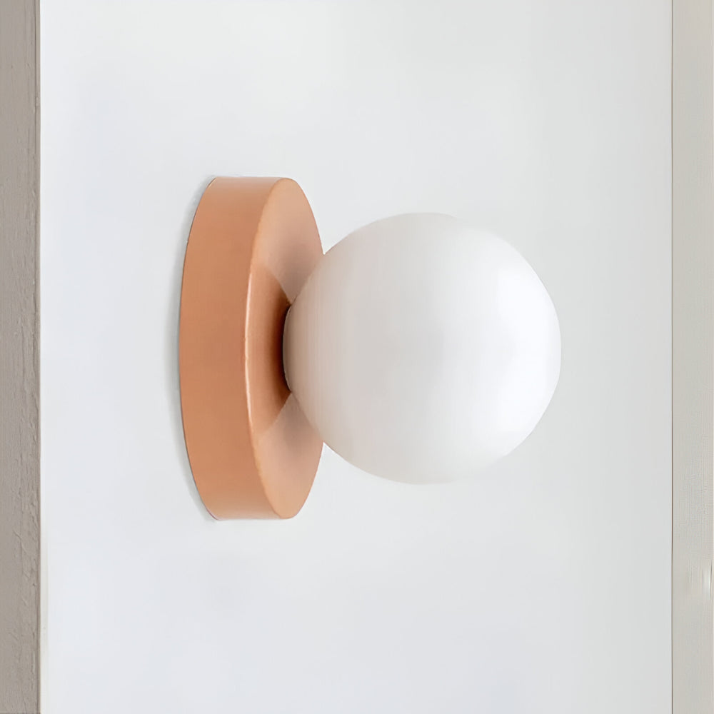 Glass Globe Wall Lamp Round Mount Indoor Sconce Modern Wall Light