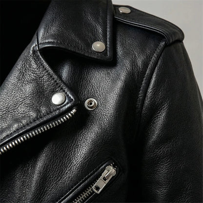 Women's Faux Leather Moto Jacket Biker Asymmetric Zip Belted Notch Lapel Zip Cuffs Cropped