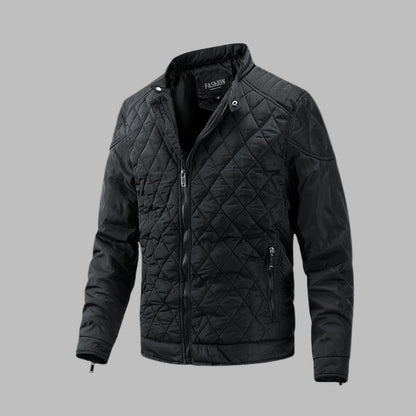Effortless Windbreaker Jacket for Men with Stand Collar Long Sleeve Zip Up Hooded Outdoor Style