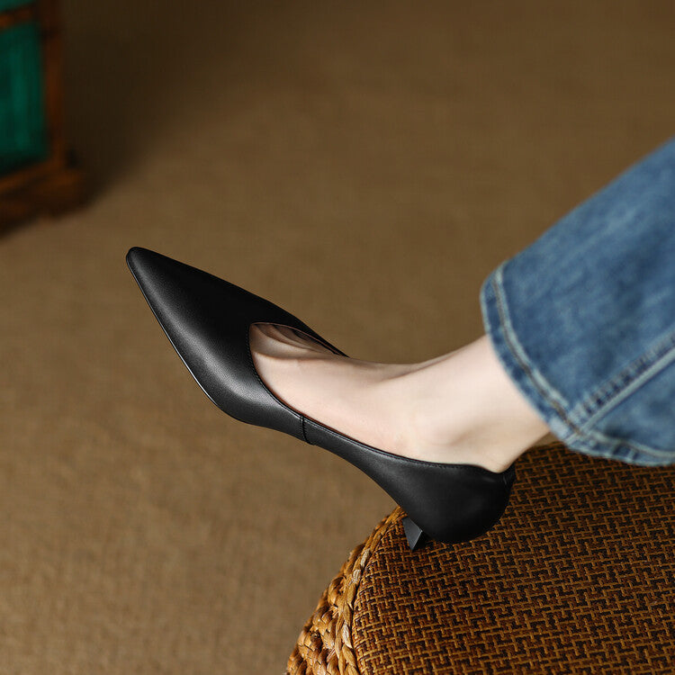 Elegant Wedding Shoes for Women with Pointed Toe Kitten Heel Slip On Style