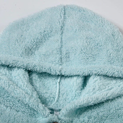 Comfortable Sherpa Fleece Hoodie for Women with Hooded Long Sleeve Button Front Relaxed Oversized Style