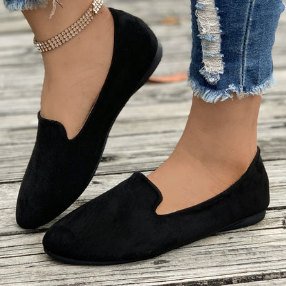 Comfortable Ballet Flats for Women with Pointed Toe Suede Slip On Casual Style