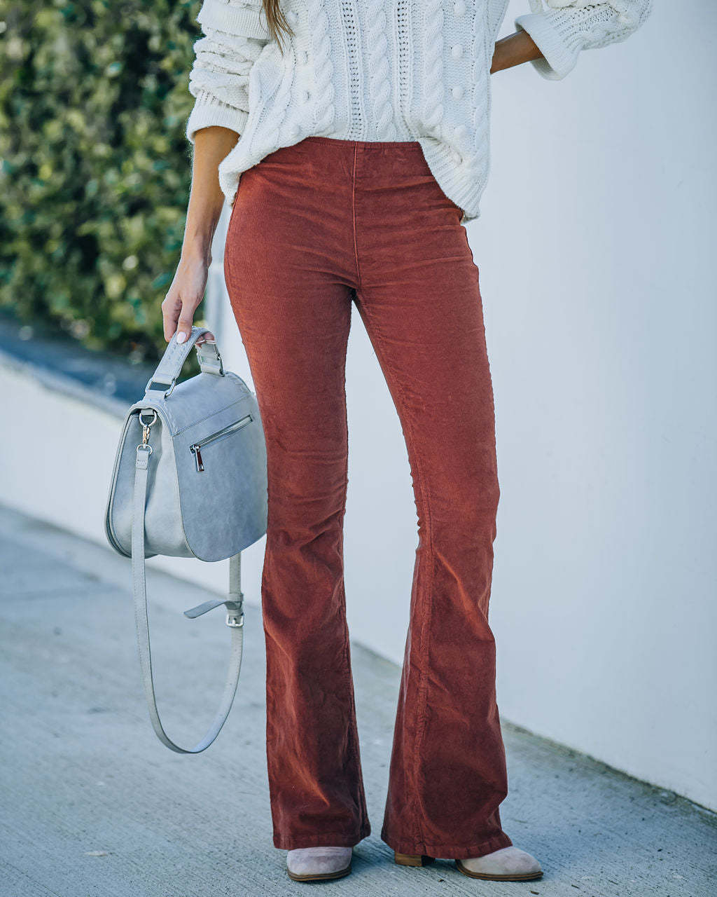 Effortless Corduroy Flare Jeans for Women with High Waisted Bootcut Stretch Casual Style