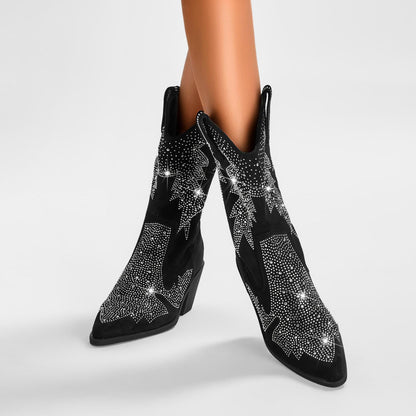 Lucille | Women’s Trendy Western Boots with Rhinestone Detail