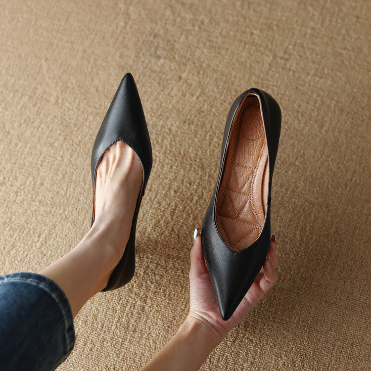 Elegant Wedding Shoes for Women with Pointed Toe Kitten Heel Slip On Style