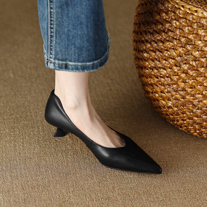 Elegant Wedding Shoes for Women with Pointed Toe Kitten Heel Slip On Style