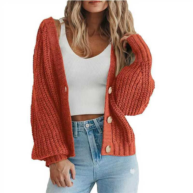 Cozy Chunky Knit Cardigan for Women with V Neck Long Sleeve Button Front Relaxed Style