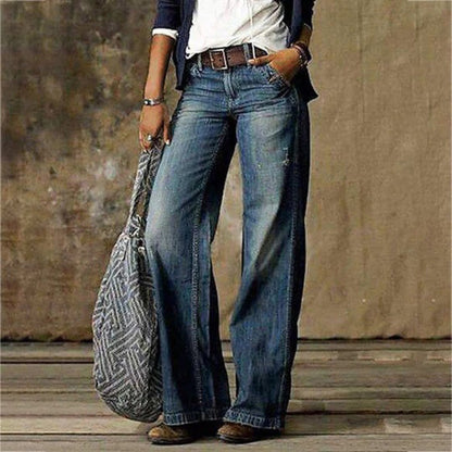 Rhonda | Women’s Trendy High-Waisted Wide-Leg Jeans