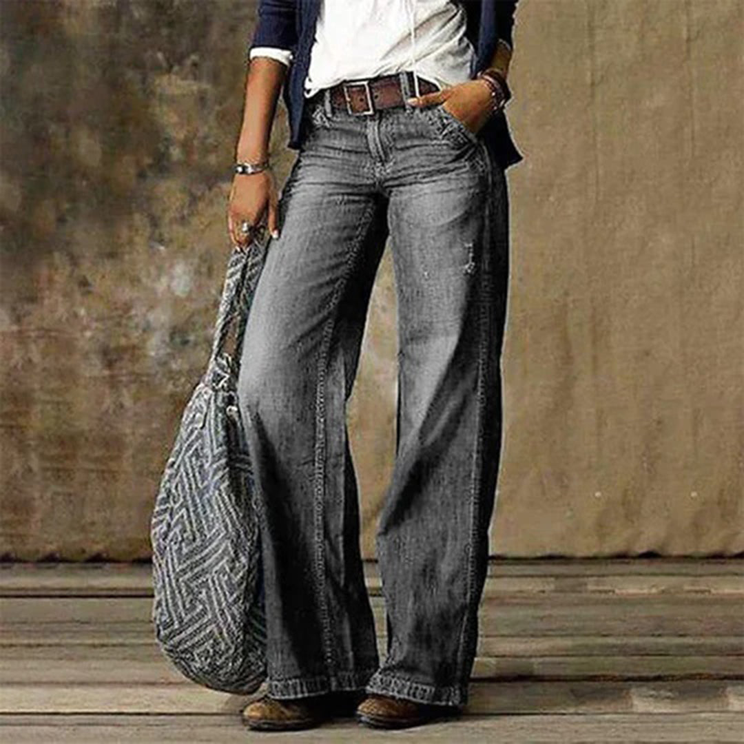 Rhonda | Women’s Trendy High-Waisted Wide-Leg Jeans