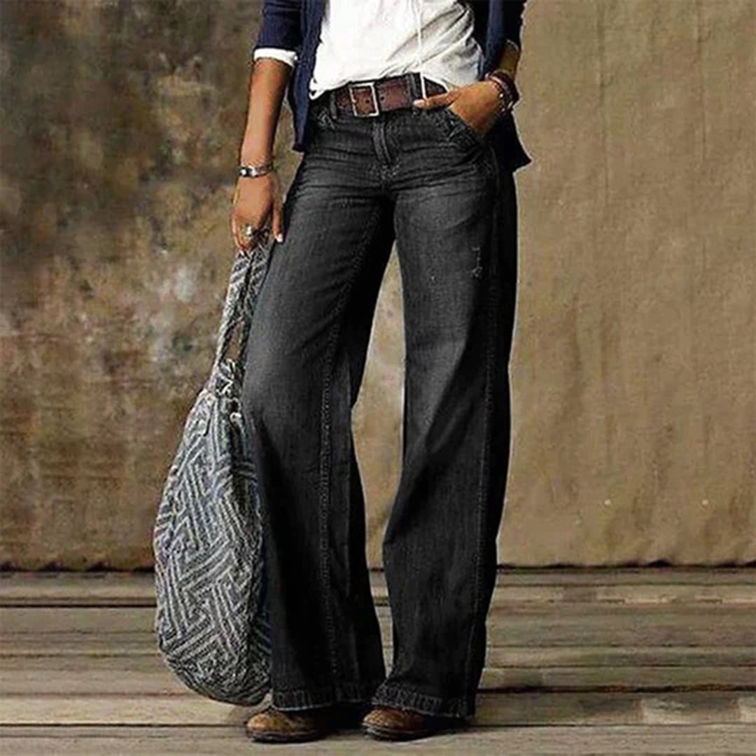 Rhonda | Women’s Trendy High-Waisted Wide-Leg Jeans