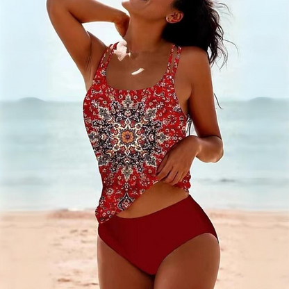 Tracy - Scoop Neck Tankini Set