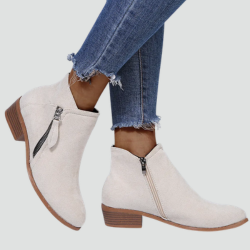 Effortless Booties for Women with Pointed Toe Side Zip Block Heel Ankle Boot Style