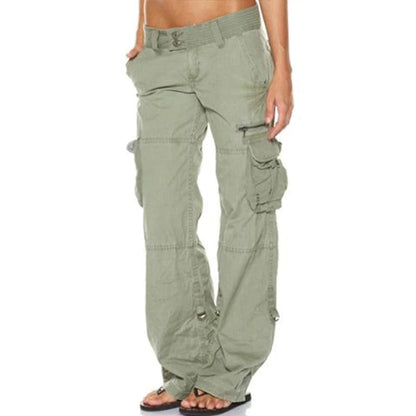 Effortless Wide Leg Cargo Pants for Women with Low Rise Belted Multi Pocket Relaxed Style